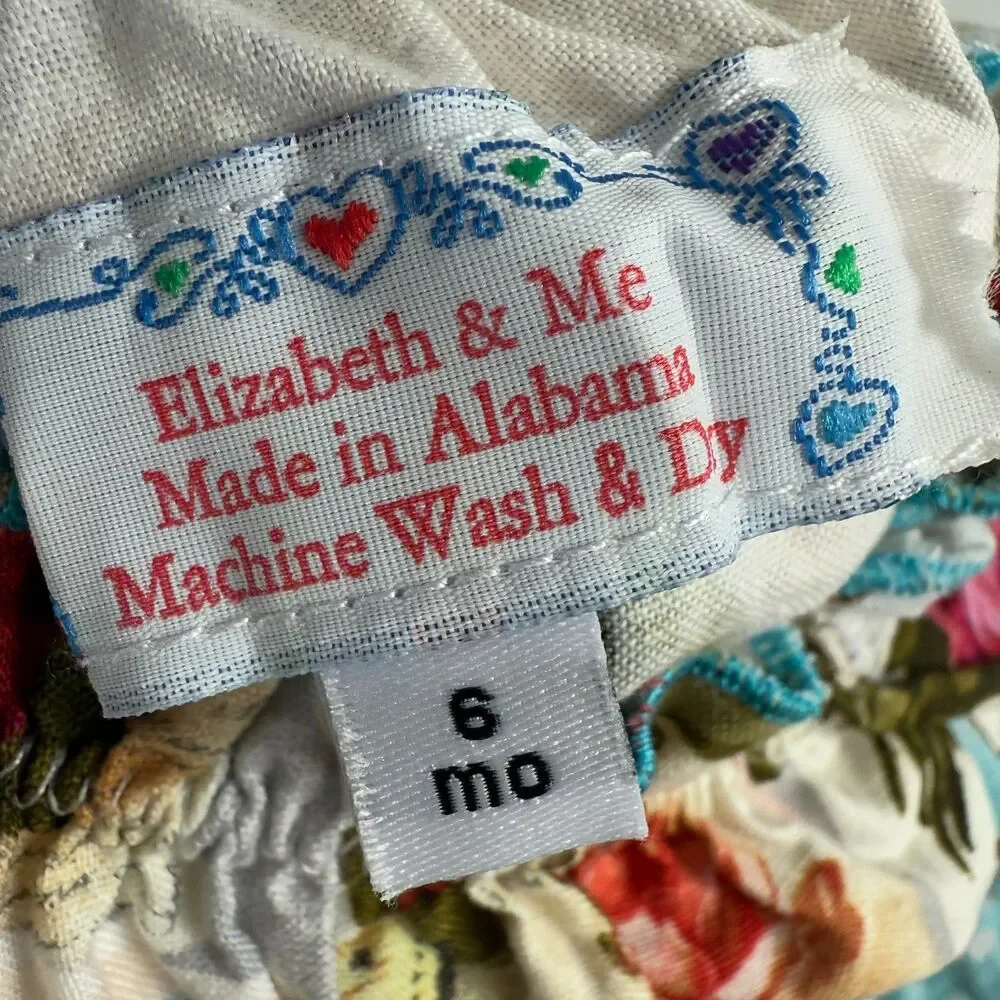 Elizabeth & Me Made In Alabama Baby Girls Vintage Inspired Dress Size 6 Months